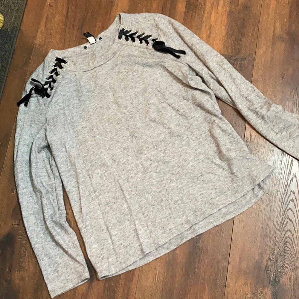 INC International Concepts Lace Shoulder Sweater